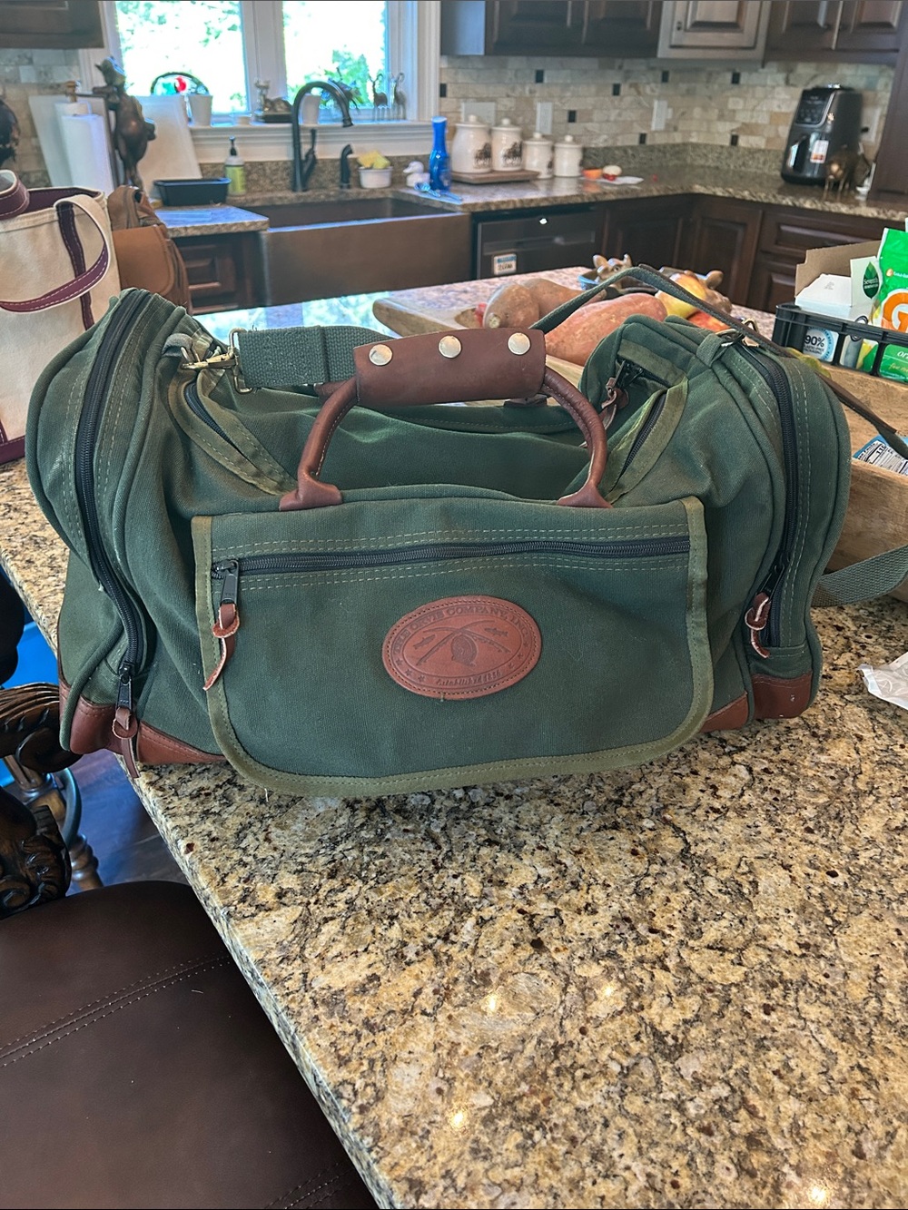 Orvis Battenkill Canvas Leather Travel Duffel Bag Weekender